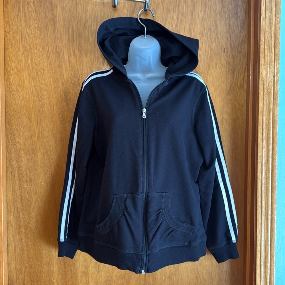 Women’s Black Zip Up Hoodie Petite Large